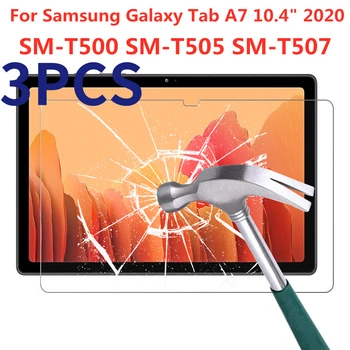 3PCS 9H Edzett Üveg kijelző Védő fólia Samsung Galaxy Tab A7 10.4 Hüvelyk SM-T500 T500 T505 T507 Anti Karcolás Védőfólia