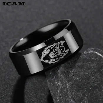 ICAM Király Oroszlán fejpánt Fekete Titánium Gyűrű, Férfi Eljegyzési Judit Ékszerek, Gyűrűk, Férfi Party Esküvői Zenekarok